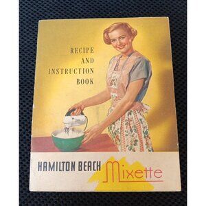 Vintage Hamilton Beach Mixette Advertising Recipe Booklet c.1950s Retro Kitchen,